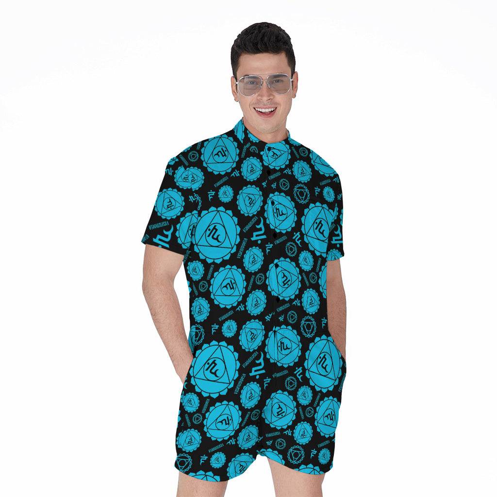 Vishuddha Chakra Pattern Print Men's Rompers
