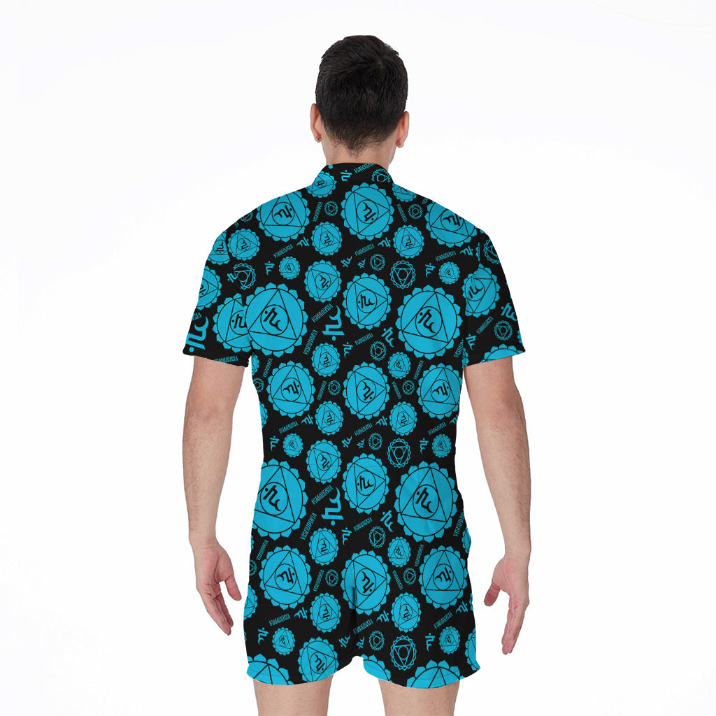 Vishuddha Chakra Pattern Print Men's Rompers