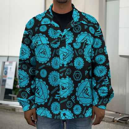 Vishuddha Chakra Pattern Print Men's Shirt Jacket