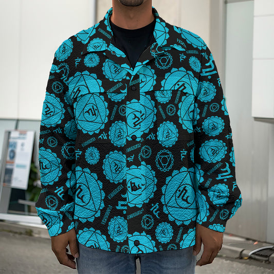 Vishuddha Chakra Pattern Print Men's Shirt Jacket