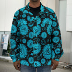 Vishuddha Chakra Pattern Print Men's Shirt Jacket