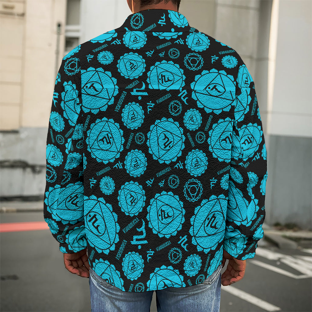 Vishuddha Chakra Pattern Print Men's Shirt Jacket
