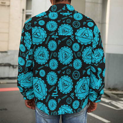 Vishuddha Chakra Pattern Print Men's Shirt Jacket