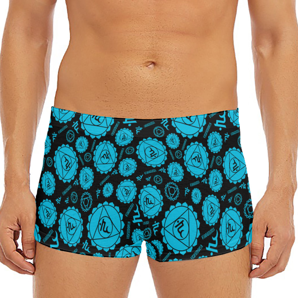 Vishuddha Chakra Pattern Print Men's Short Boxer Briefs