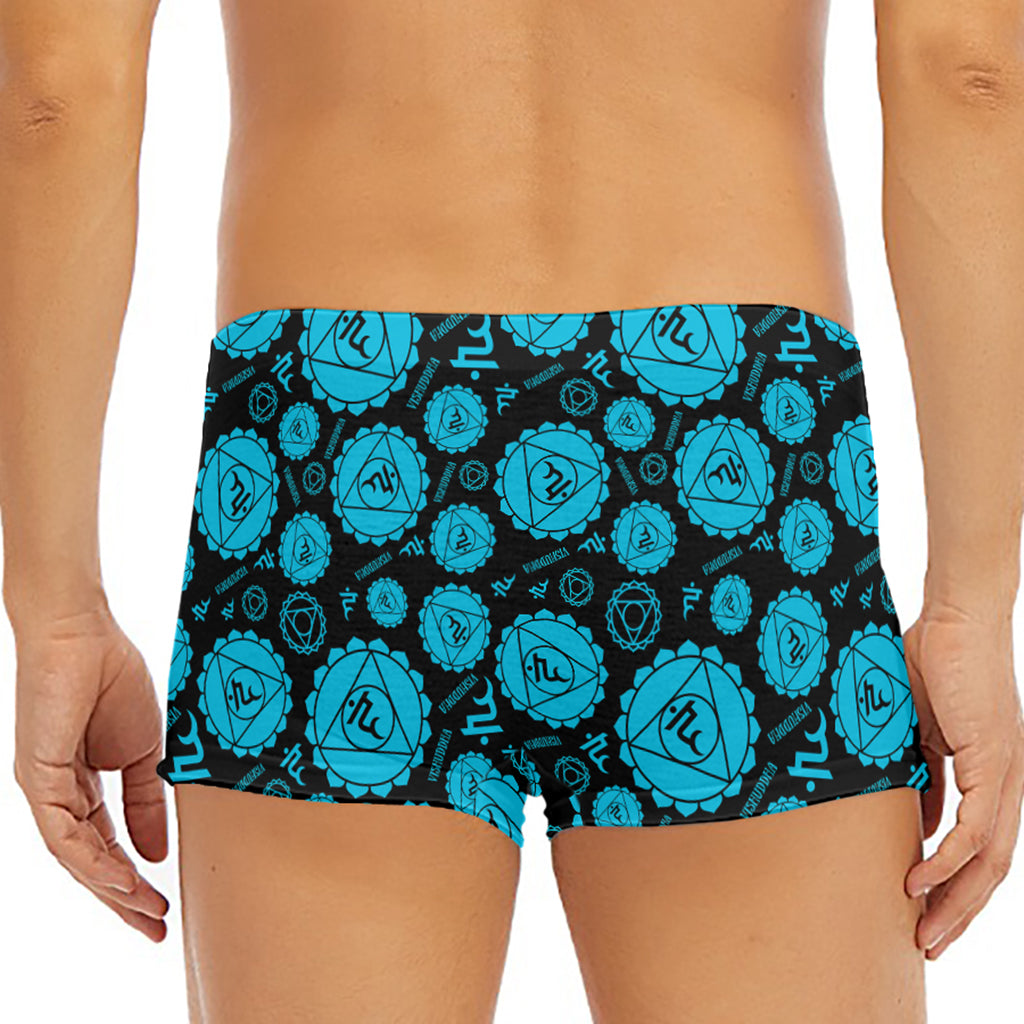 Vishuddha Chakra Pattern Print Men's Short Boxer Briefs