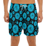 Vishuddha Chakra Pattern Print Men's Split Running Shorts