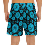 Vishuddha Chakra Pattern Print Men's Split Running Shorts