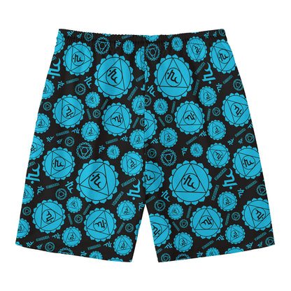 Vishuddha Chakra Pattern Print Men's Swim Trunks