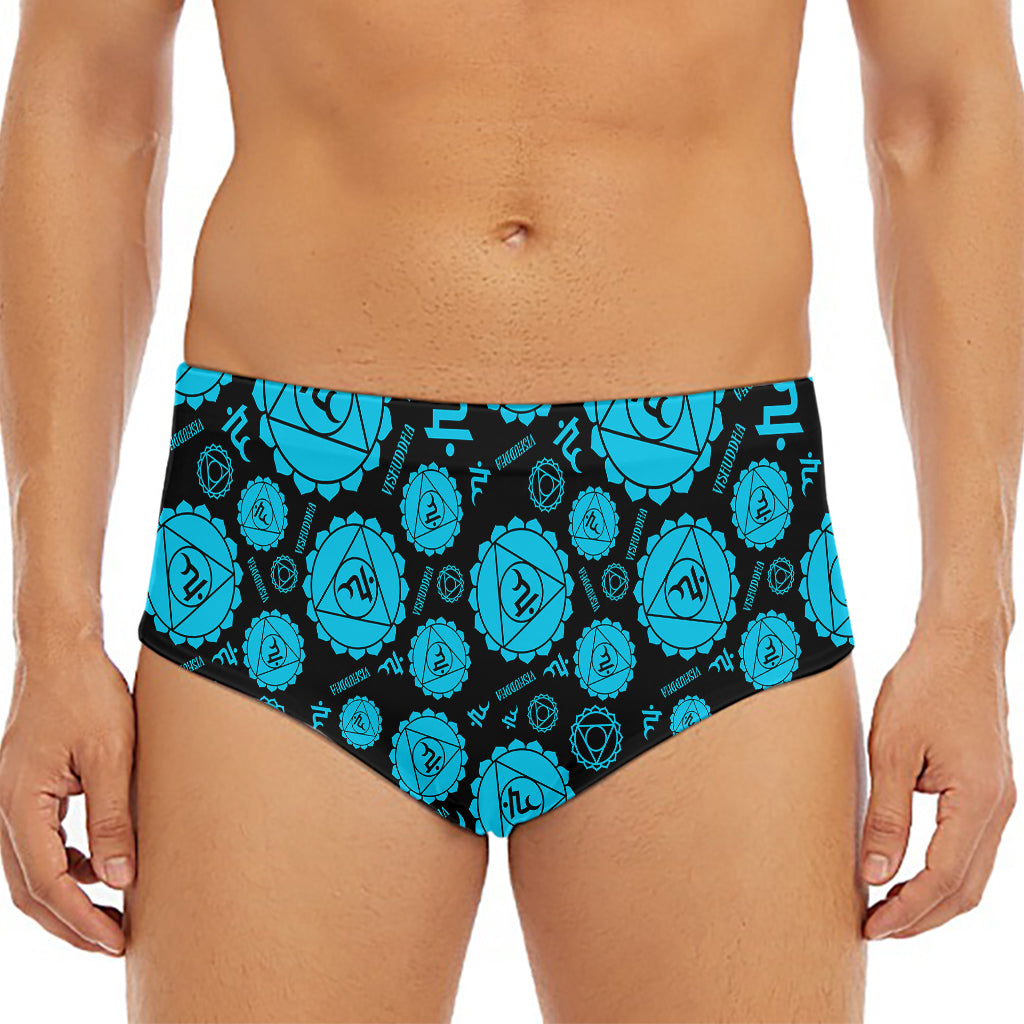 Vishuddha Chakra Pattern Print Men's Triangle Swim Briefs