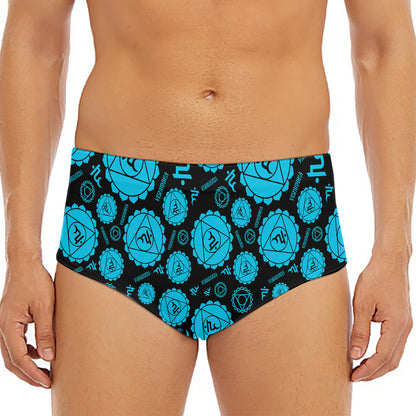Vishuddha Chakra Pattern Print Men's Triangle Swim Briefs