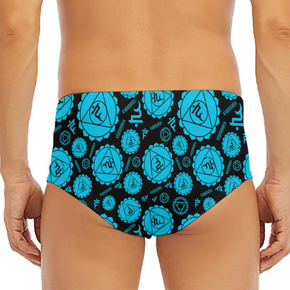 Vishuddha Chakra Pattern Print Men's Triangle Swim Briefs