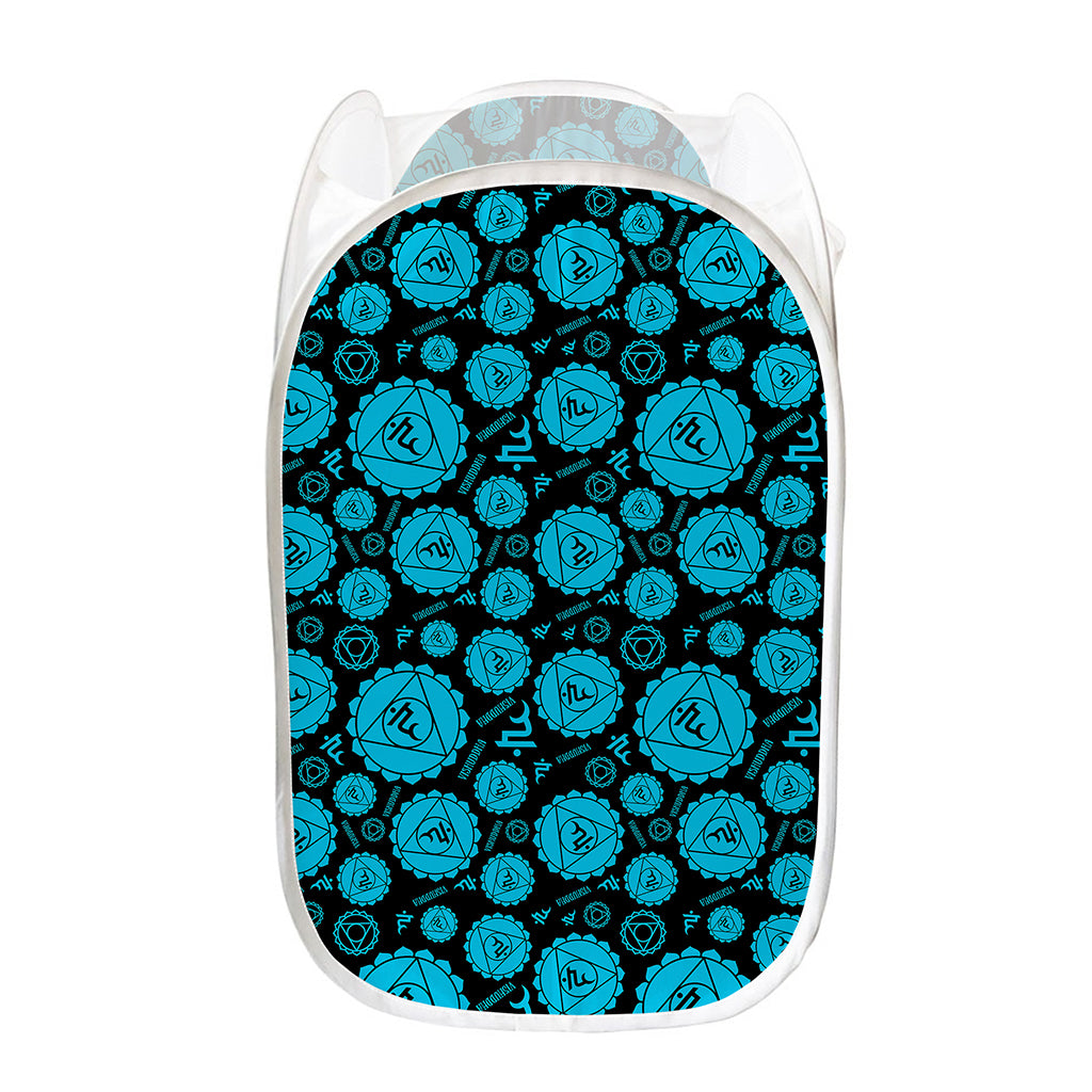 Vishuddha Chakra Pattern Print Mesh Laundry Hamper