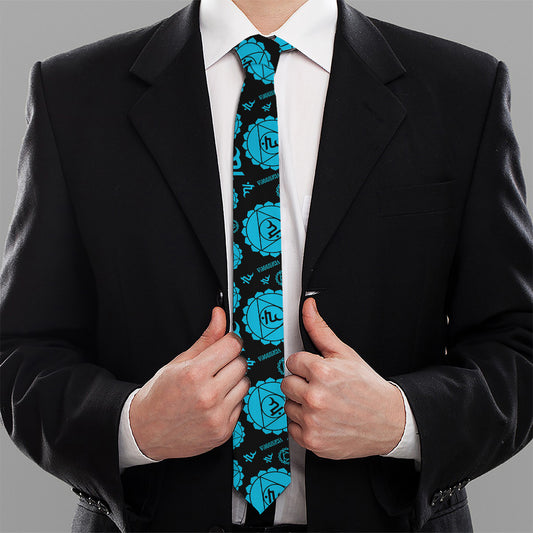 Vishuddha Chakra Pattern Print Necktie