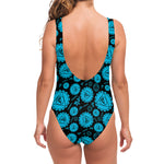 Vishuddha Chakra Pattern Print One Piece Swimsuit