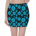 Vishuddha Chakra Pattern Print Pencil Mini Skirt