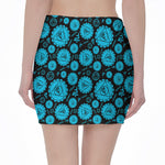Vishuddha Chakra Pattern Print Pencil Mini Skirt