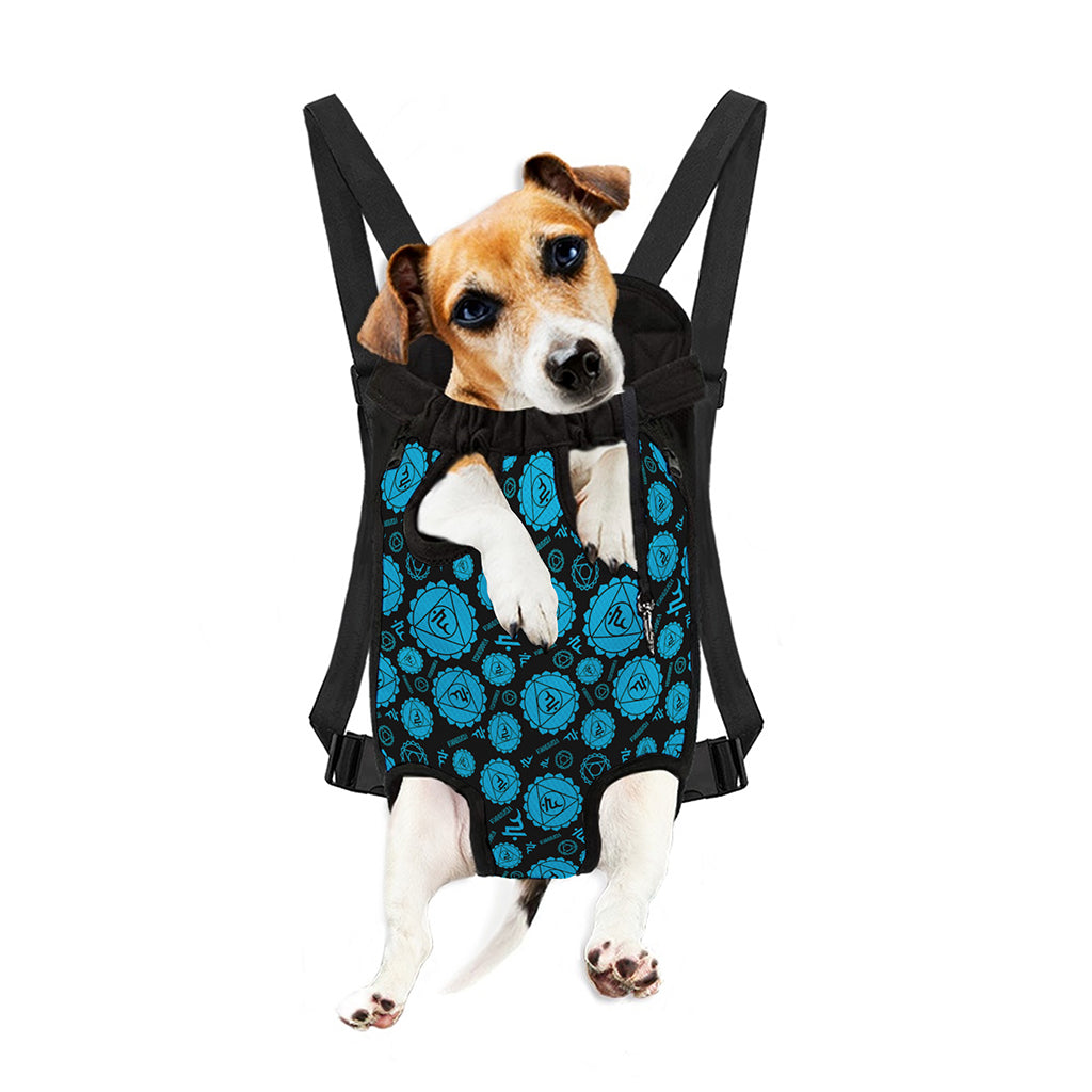 Vishuddha Chakra Pattern Print Pet Carrier Backpack
