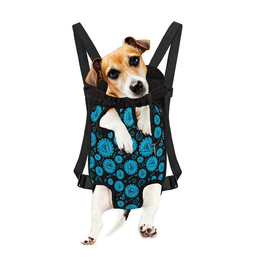 Vishuddha Chakra Pattern Print Pet Carrier Backpack