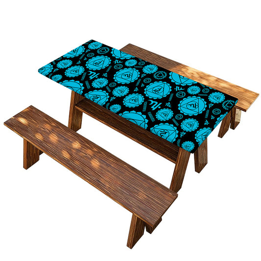 Vishuddha Chakra Pattern Print Picnic Table Cover