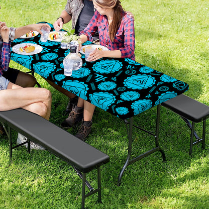Vishuddha Chakra Pattern Print Picnic Table Cover
