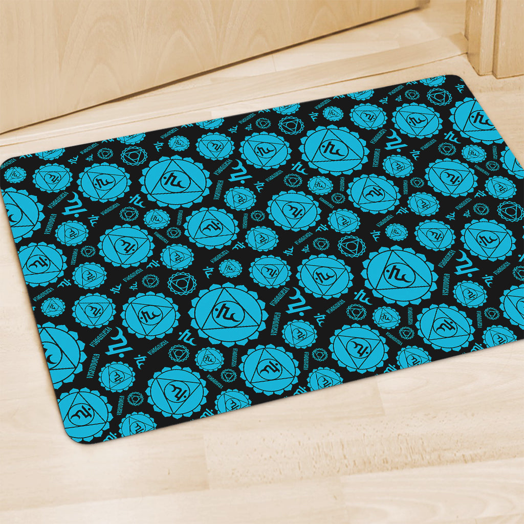 Vishuddha Chakra Pattern Print Polyester Doormat