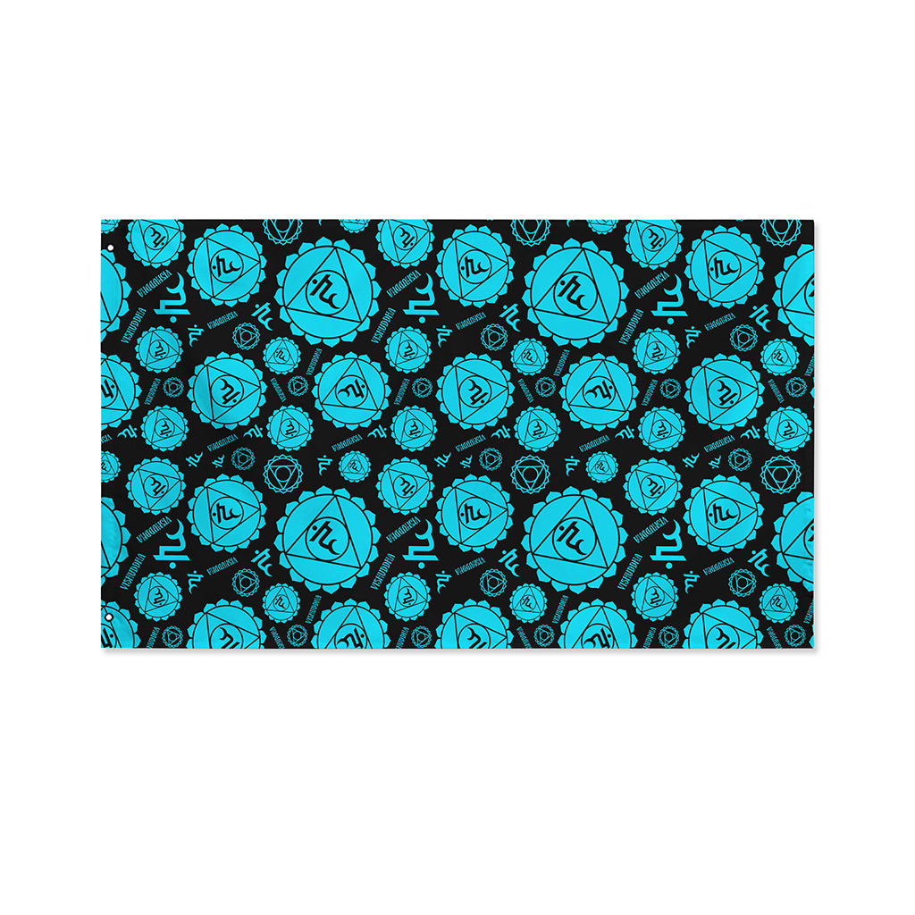 Vishuddha Chakra Pattern Print Polyester Flag