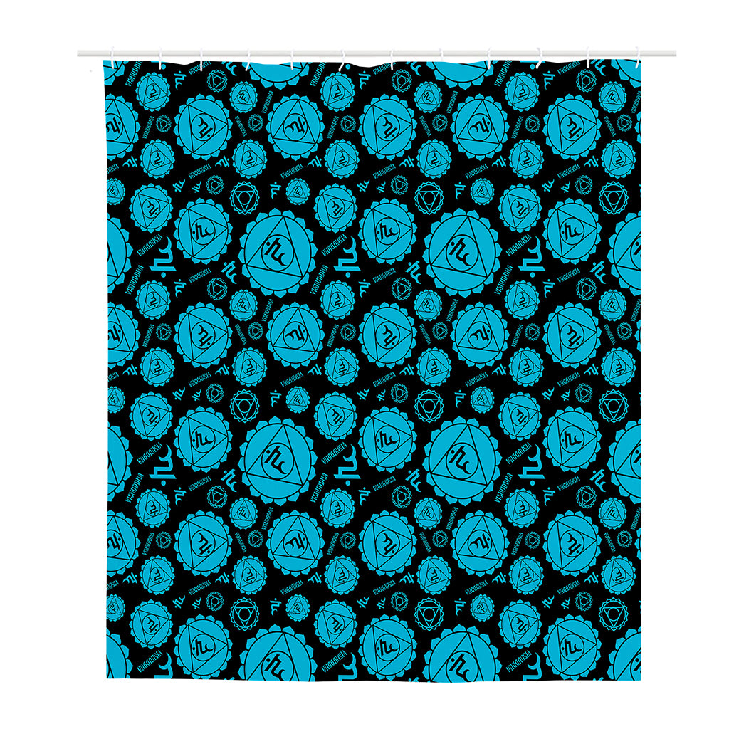 Vishuddha Chakra Pattern Print Polyester Shower Curtain