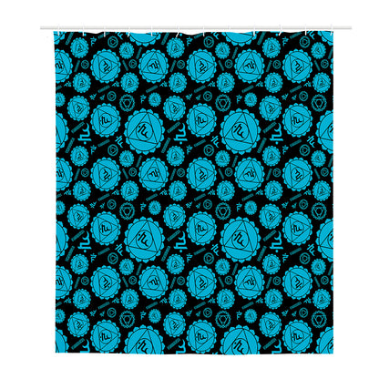 Vishuddha Chakra Pattern Print Polyester Shower Curtain