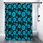 Vishuddha Chakra Pattern Print Premium Shower Curtain