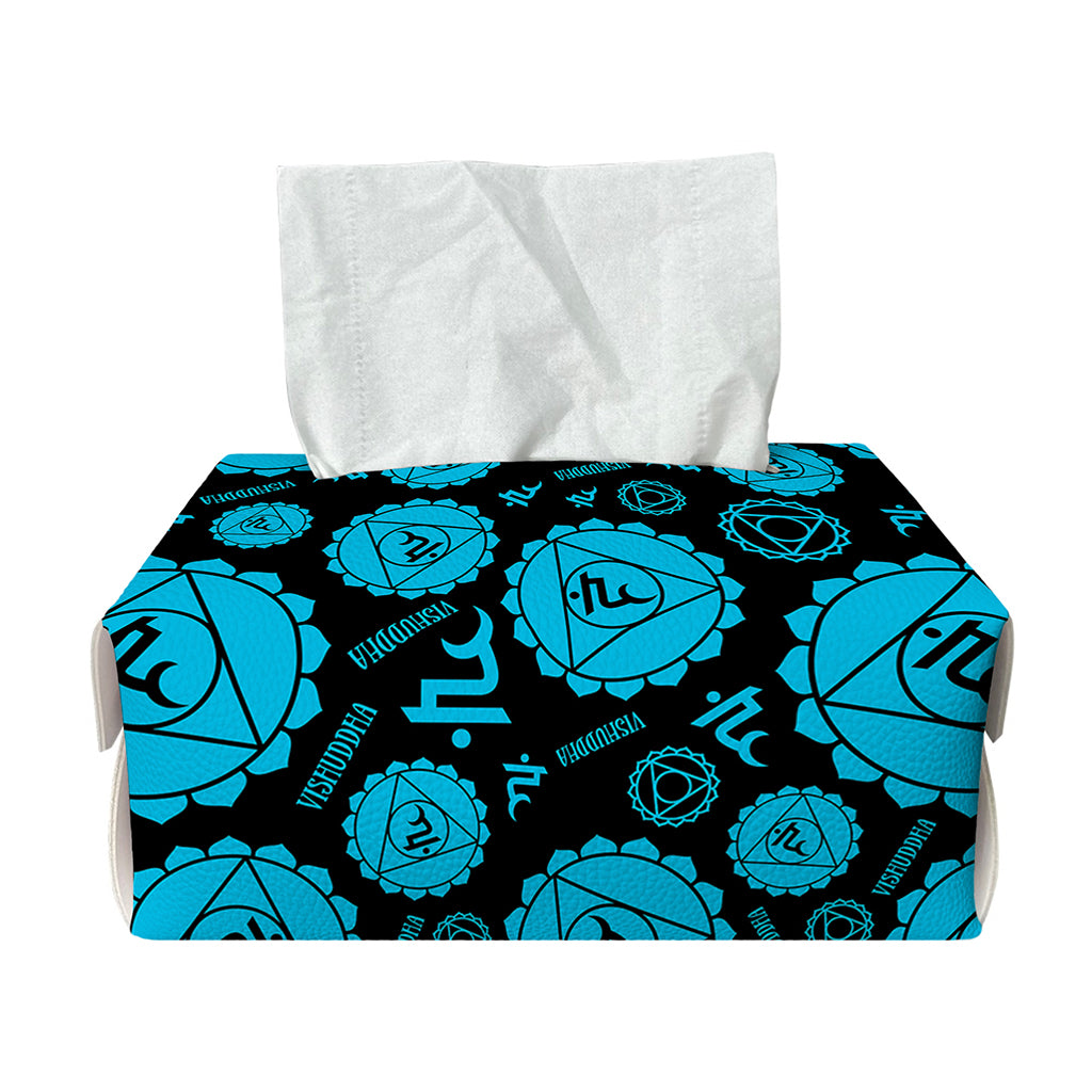 Vishuddha Chakra Pattern Print Rectangle Tissue Box Cover