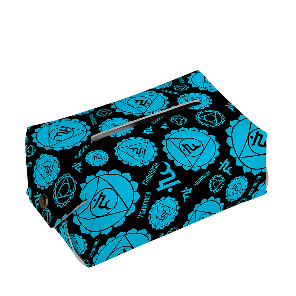 Vishuddha Chakra Pattern Print Rectangle Tissue Box Cover