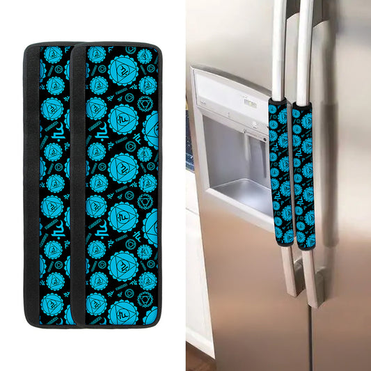 Vishuddha Chakra Pattern Print Refrigerator Handle Covers