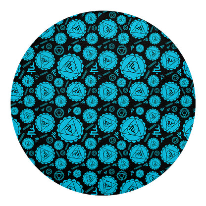 Vishuddha Chakra Pattern Print Round Blanket