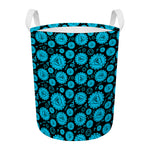 Vishuddha Chakra Pattern Print Round Laundry Basket