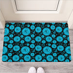 Vishuddha Chakra Pattern Print Rubber Doormat