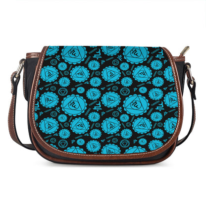 Vishuddha Chakra Pattern Print Saddle Bag