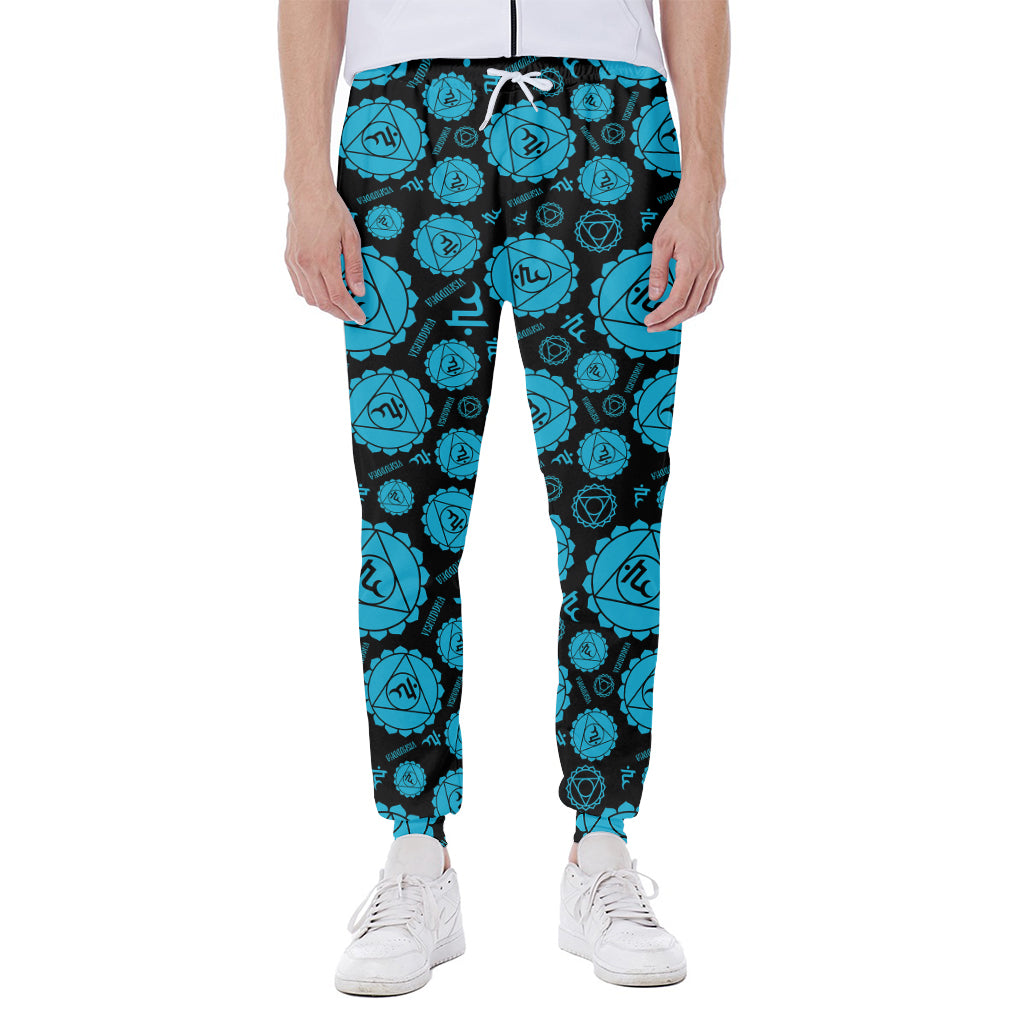 Vishuddha Chakra Pattern Print Scuba Joggers