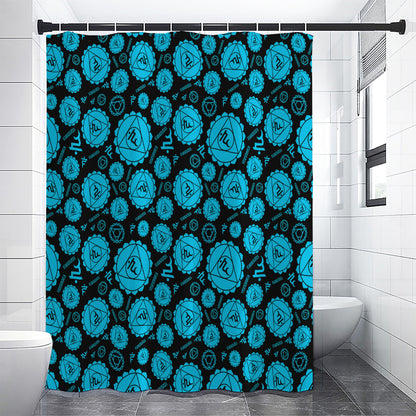 Vishuddha Chakra Pattern Print Shower Curtain