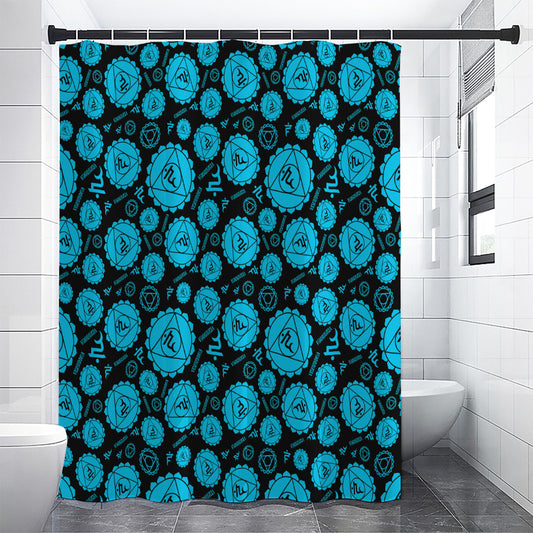 Vishuddha Chakra Pattern Print Shower Curtain