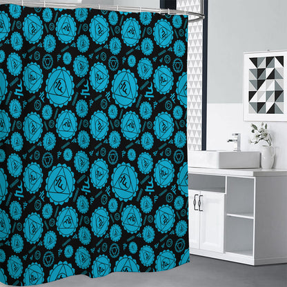 Vishuddha Chakra Pattern Print Shower Curtain