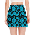Vishuddha Chakra Pattern Print Side Slit Mini Skirt