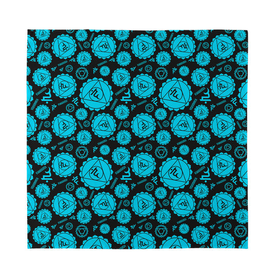 Vishuddha Chakra Pattern Print Silk Bandana