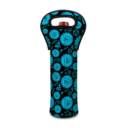 Vishuddha Chakra Pattern Print Single Neoprene Wine Tote
