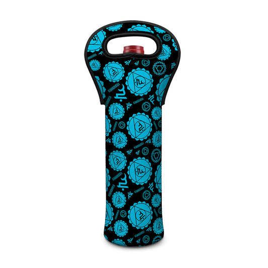 Vishuddha Chakra Pattern Print Single Neoprene Wine Tote