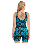 Vishuddha Chakra Pattern Print Sleeveless One Piece Swimsuit