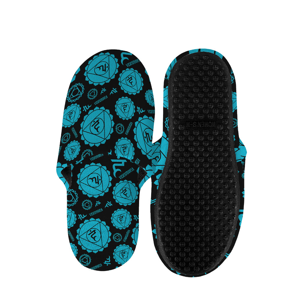 Vishuddha Chakra Pattern Print Slippers