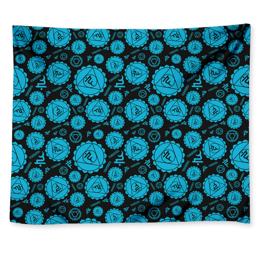 Vishuddha Chakra Pattern Print Tapestry