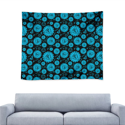 Vishuddha Chakra Pattern Print Tapestry