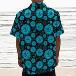 Vishuddha Chakra Pattern Print Textured Short Sleeve Shirt