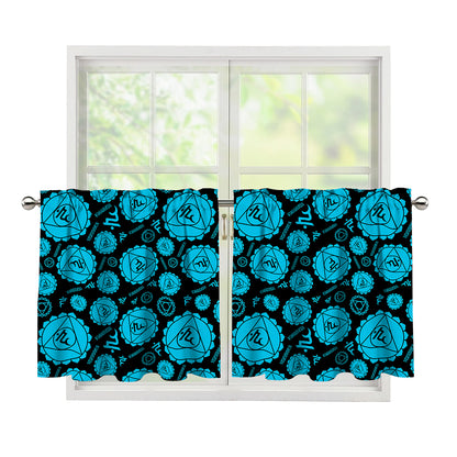 Vishuddha Chakra Pattern Print Tier Curtains
